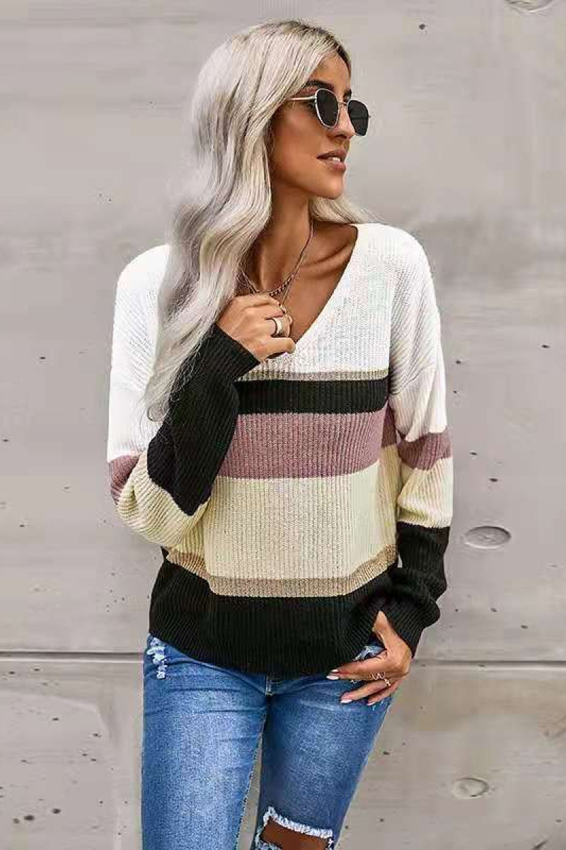 Colorblock Drop Shoulder Sweater