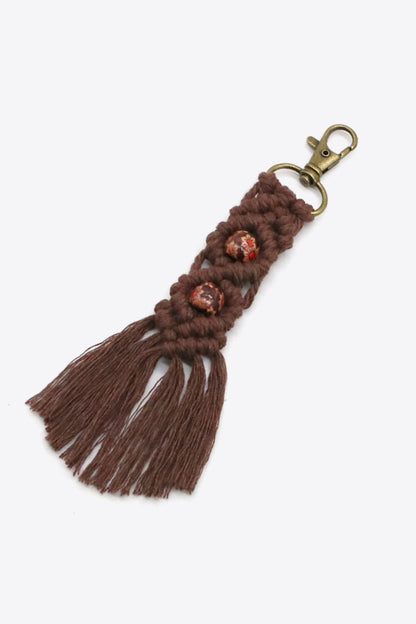 Assorted 4-Pack Handmade Macrame Fringe Keychain