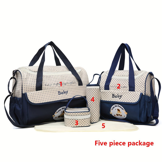 5pcs/set Bag Mummy Bag, Multifunctional Large-capacity Shoulder  Bag, Mother Bag, Mother And Baby Child Diaper Bag