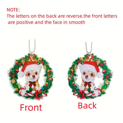 1pc New Creative Christmas Stocking Gloves Garland Cute Puppy Acrylic Car Hanging Decorations Halloween Christmas Tree Ornaments Home Decorations