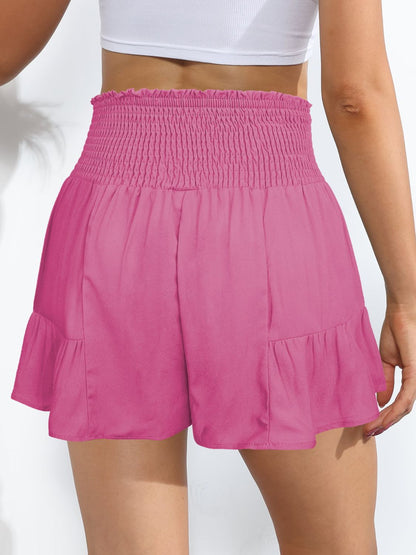 Short taille haute smocké noué sur le devant