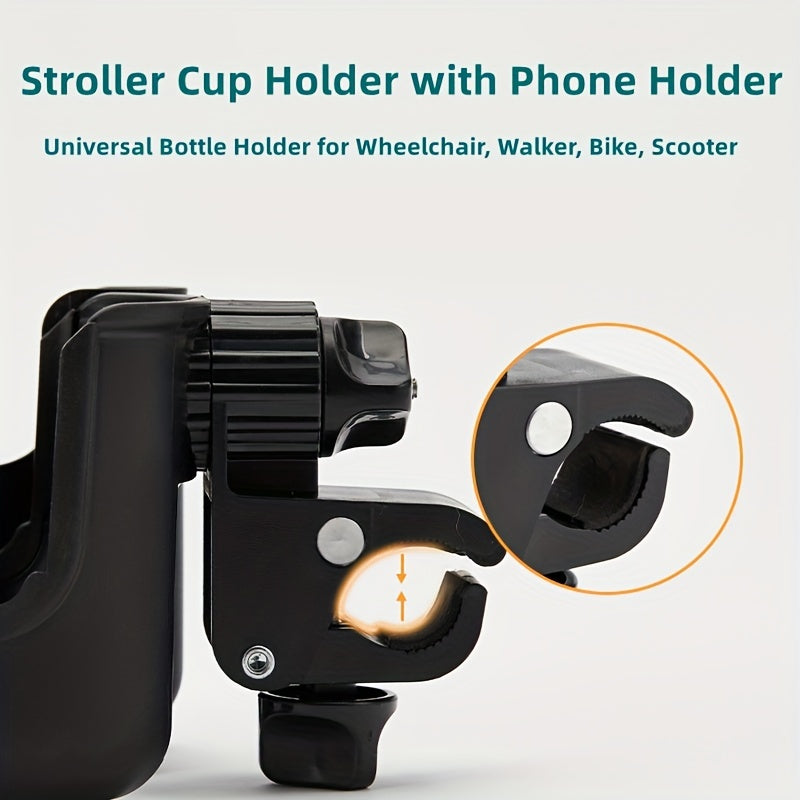 Universal Stroller Cup & Phone Holder - Perfect Gift for Moms, Dads & Everyone On-The-Go!