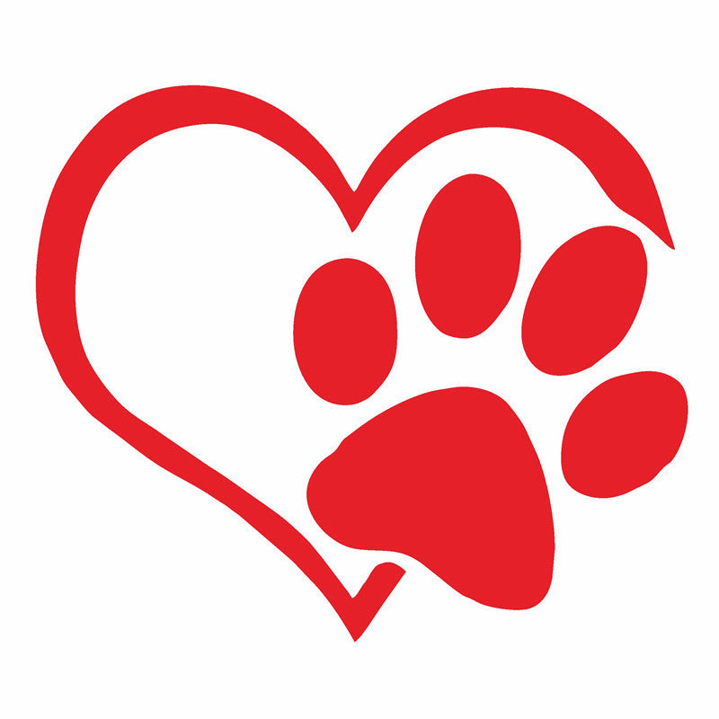 1pc Cute Heart Paw Car Decal - Show Your Love for Animals and Support Animal Rescue