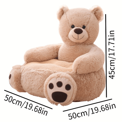 L'accessoire parfait pour la chambre de bébé : canapé en peluche pour enfant panda marron/noir 50 cm/19,68'' – Super doux, lavable et parfait pour les enfants ! 