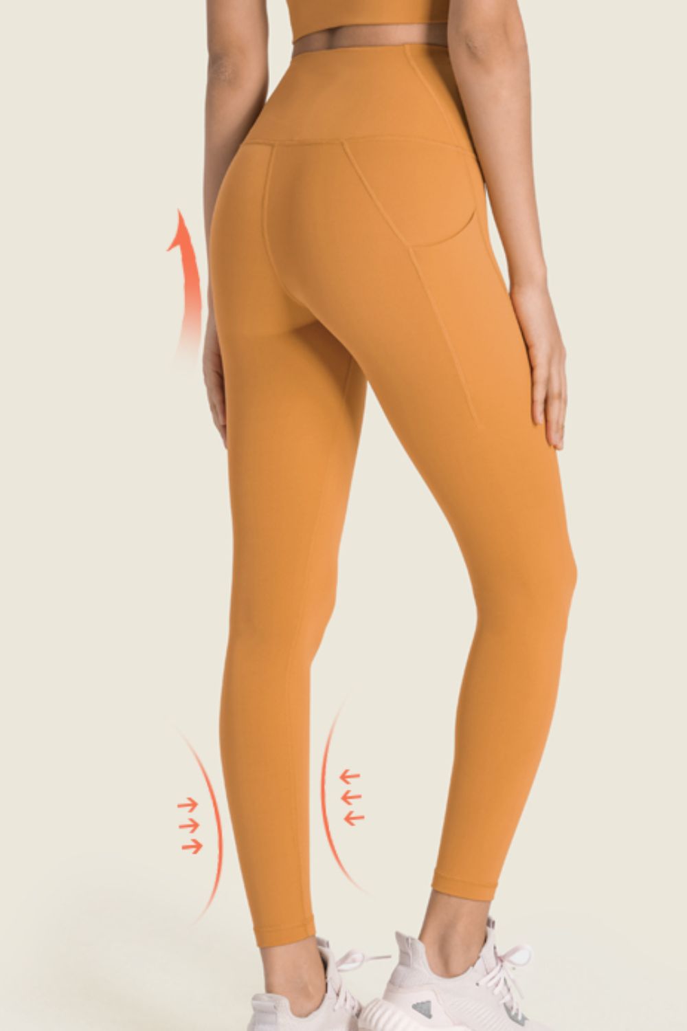 Legging de yoga taille haute avec poche et ceinture large