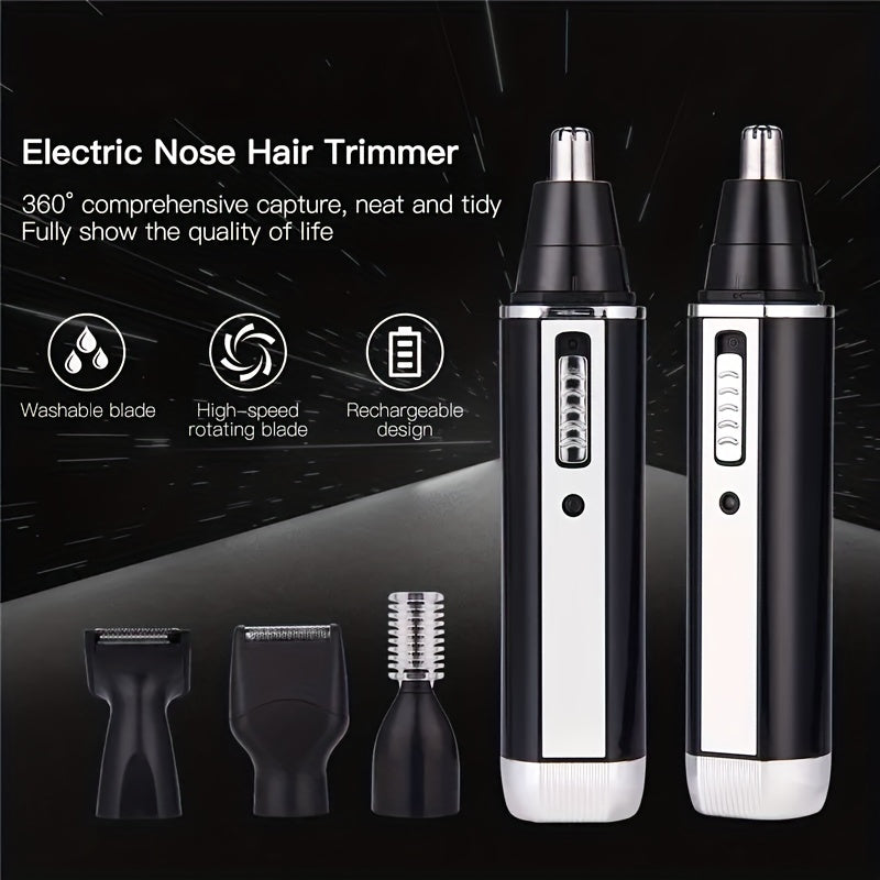 4 In 1 Rechargeable Men Electric Nose Ear Hair Trimmer Painless Women Trimming Side Burns Eyebrows Beard Hair Clipper Cut Shaver