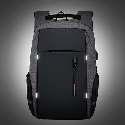 1pc Men's Anti-theft Bag Laptop Backpack, Large Capacity Business Bag For Travel, USB Charging Backpack