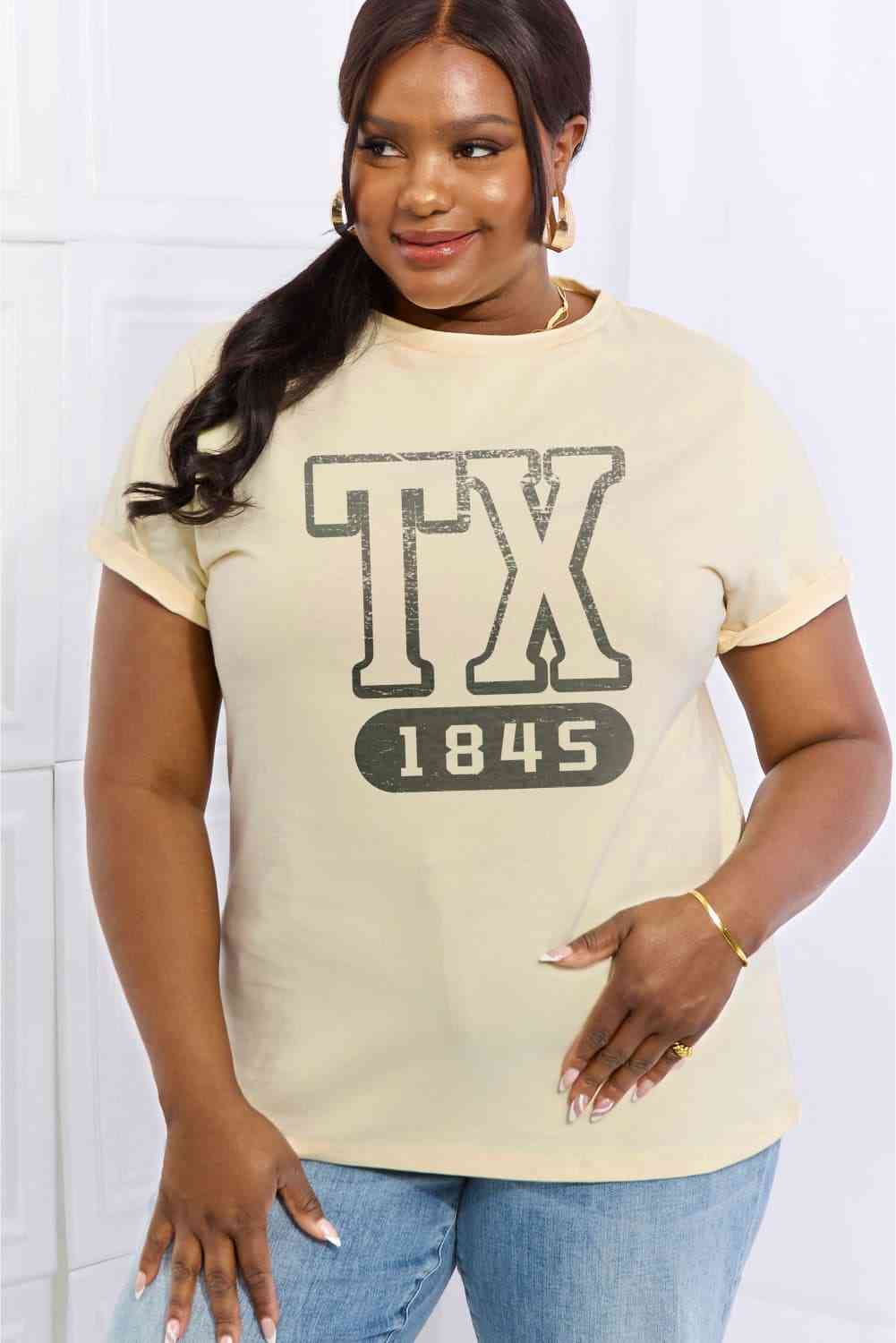 Simply Love Full Size TX 1845 Graphic Cotton Tee