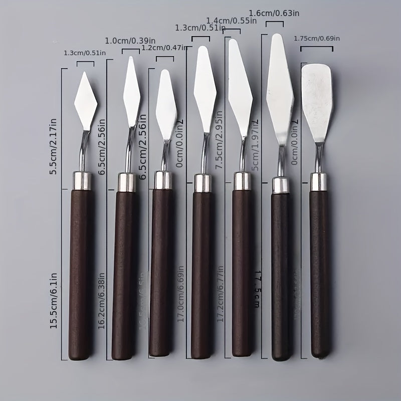 7-Piece Palette Knife Set: Choose from a Variety of Sizes & Styles of Stainless Steel Knives