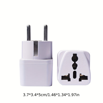 Travel-Ready: International Adapter Plug with European Socket Converter - White