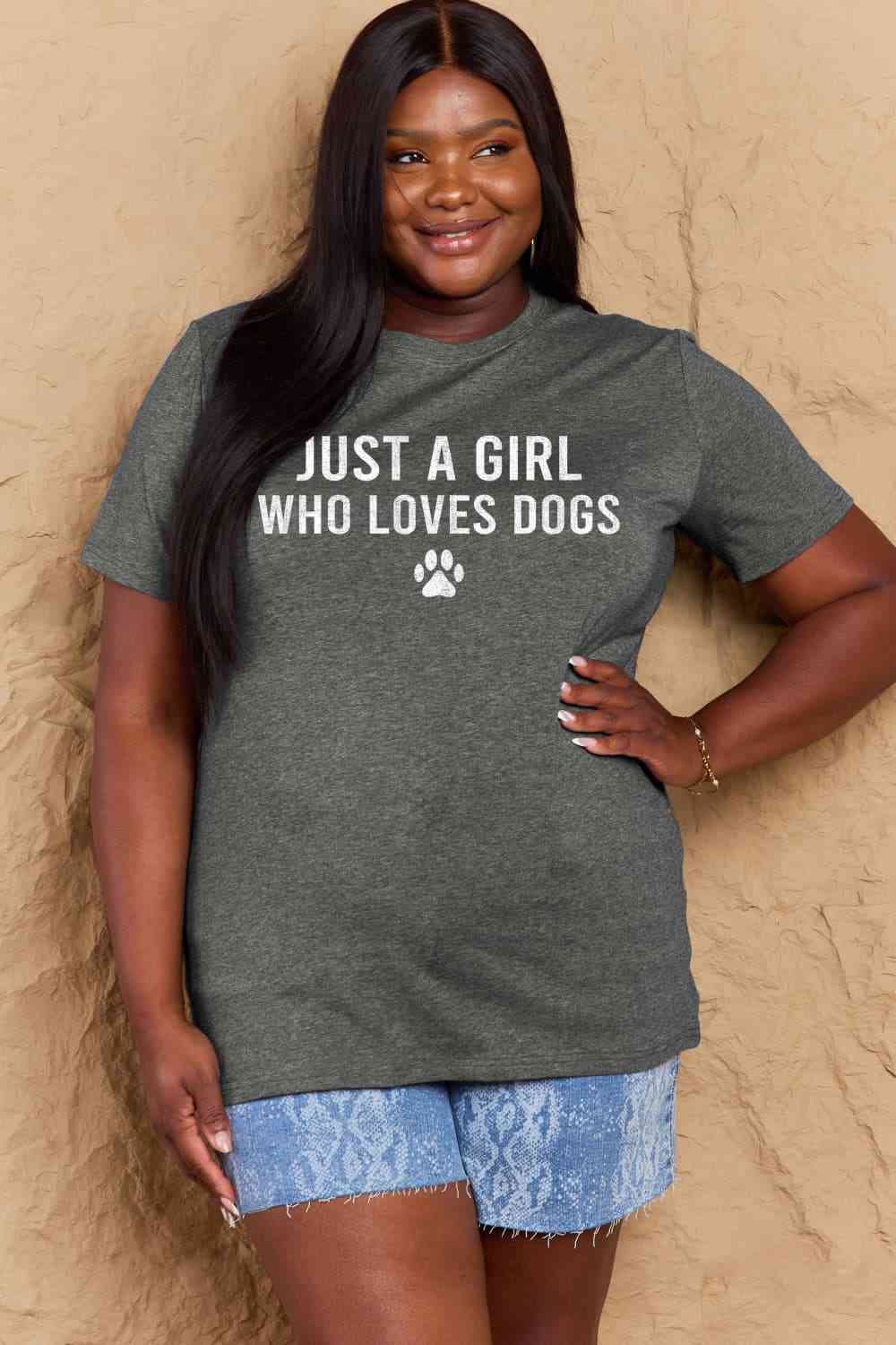 Simply Love T-shirt en coton avec motif patte de chien pleine taille