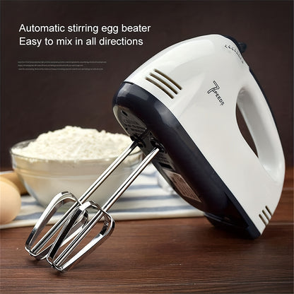 7-Speed Electric Hand Mixer - 110V, 50/60Hz - Includes 2 Dough Hooks, 2 Beaters & Whisk - Perfect for Baking & Cooking - White