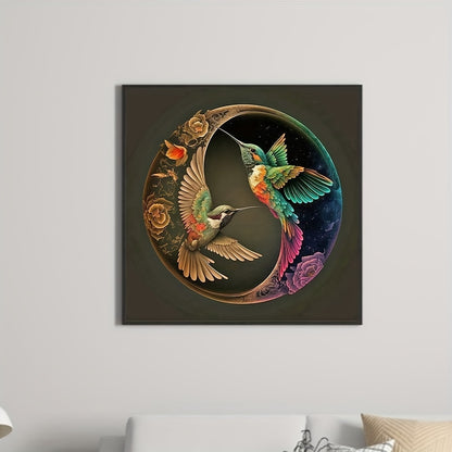 1pc 11.8x11.8in Frameless DIY 5D Artificial Diamond Painting Set Tai Chi Hummingbird Diamond Painting Full Diamond Art Embroidery Cross Stitch Picture Diamond Painting Art Craft For Wall Decoration