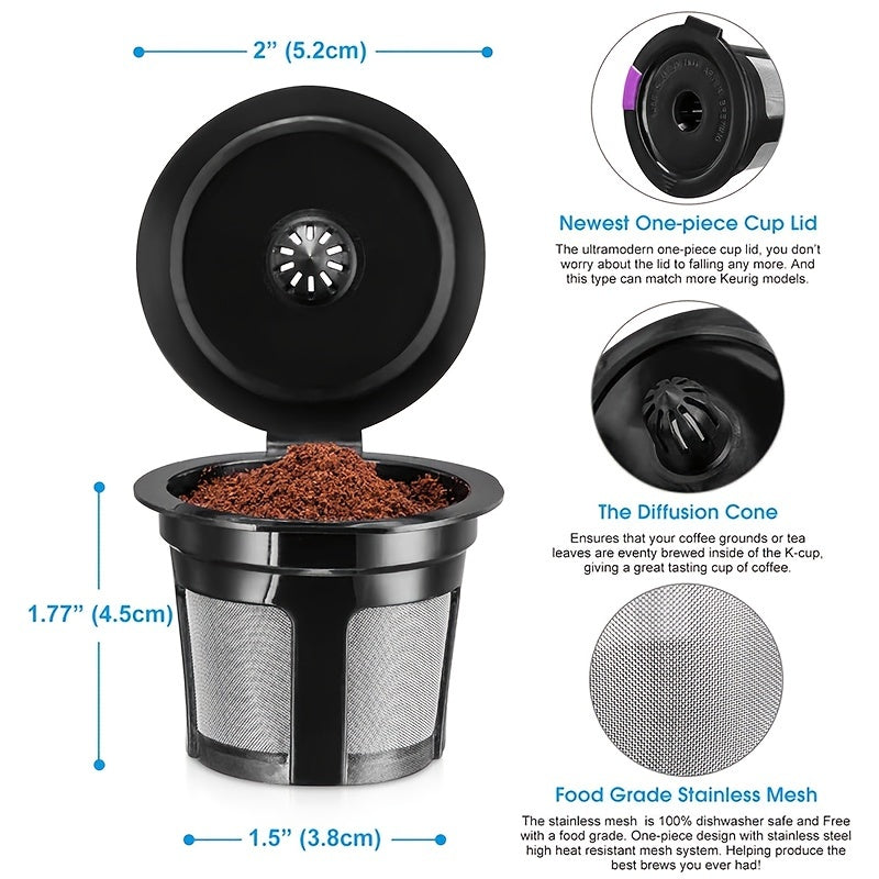 1pc Reusable Stainless Steel Coffee Pods for Keurig 1.0 & 2.0 - Eco-Friendly and Money-Saving