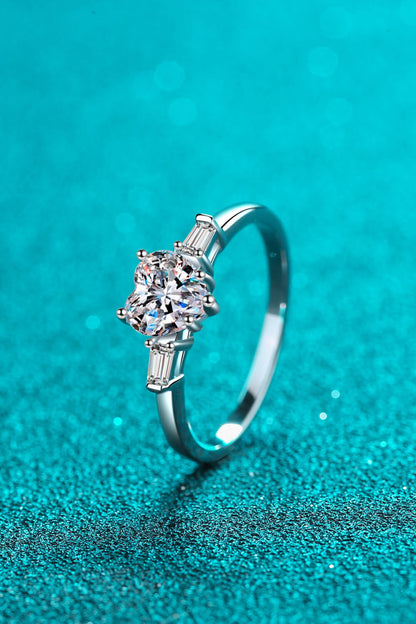 Bague coeur moissanite 1,2 carat