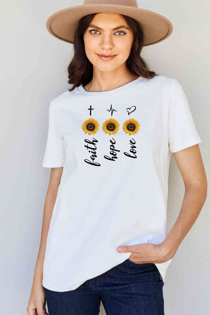 Simply Love T-shirt graphique tournesol pleine taille