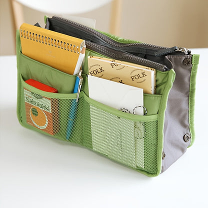 1pc Multifunctional Double Folding Organizer: The Perfect Travel, Toiletry, and Assortment Bag!