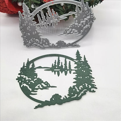 1pc Forest Lake Embossed Mold, DIY Die-Cutting, Carbon Steel Cutter, Scrapbooking & Stamping Supplies