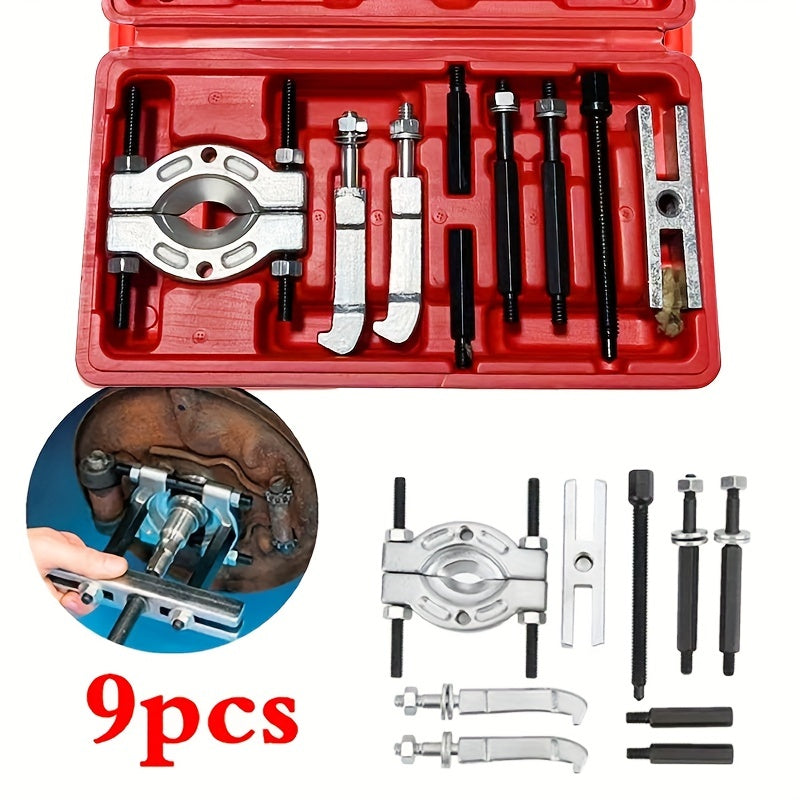 9-Piece Set of Double Disc Bearing Puller Tools - Separator Gearbox, Wave Box, Code Removal & More!