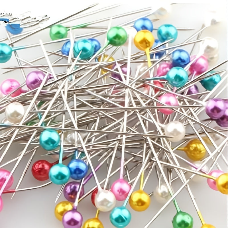 100pcs/Box Round Pearl Dressmaking Pins - Perfect for Weddings, Corsages & Florists!