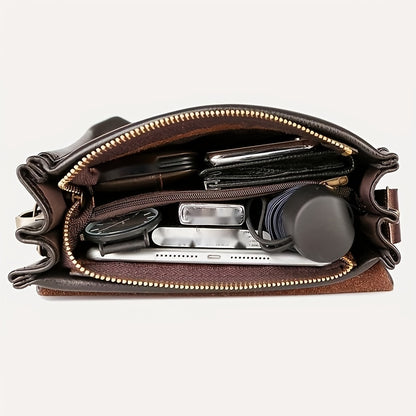 Stylish & Trendy PU Leather Crossbody Bag - Perfect for Business & Leisure!