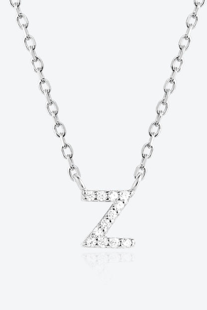 Collier en argent sterling 925 avec zircon V à Z