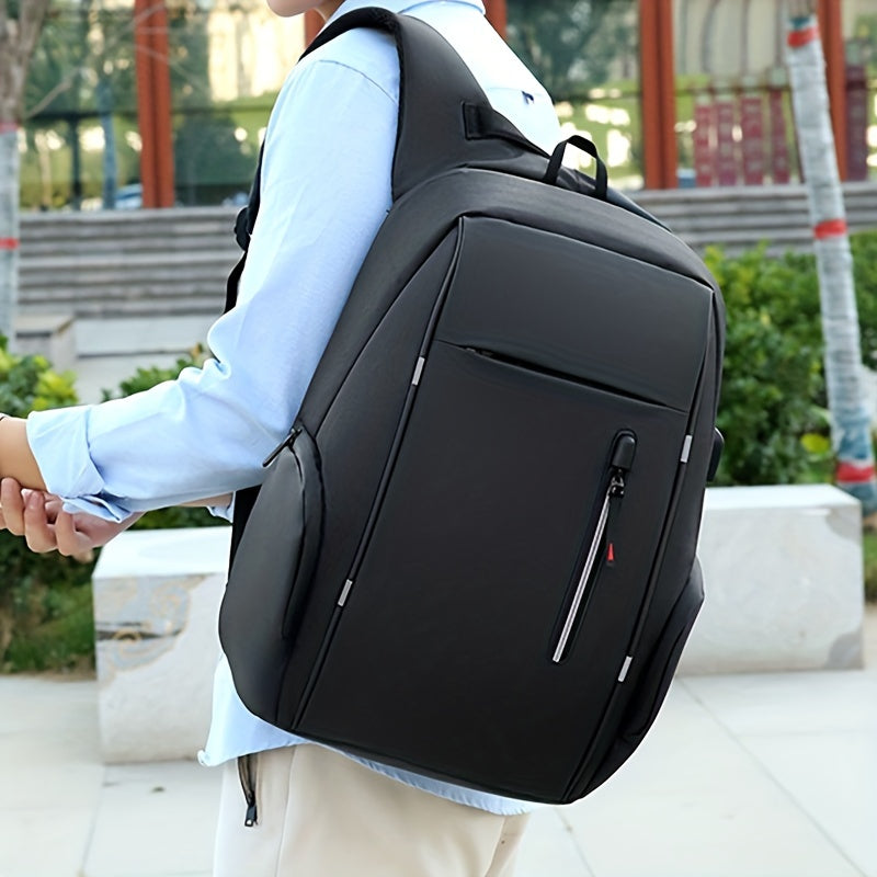 1pc Men's Anti-theft Bag Laptop Backpack, Large Capacity Business Bag For Travel, USB Charging Backpack