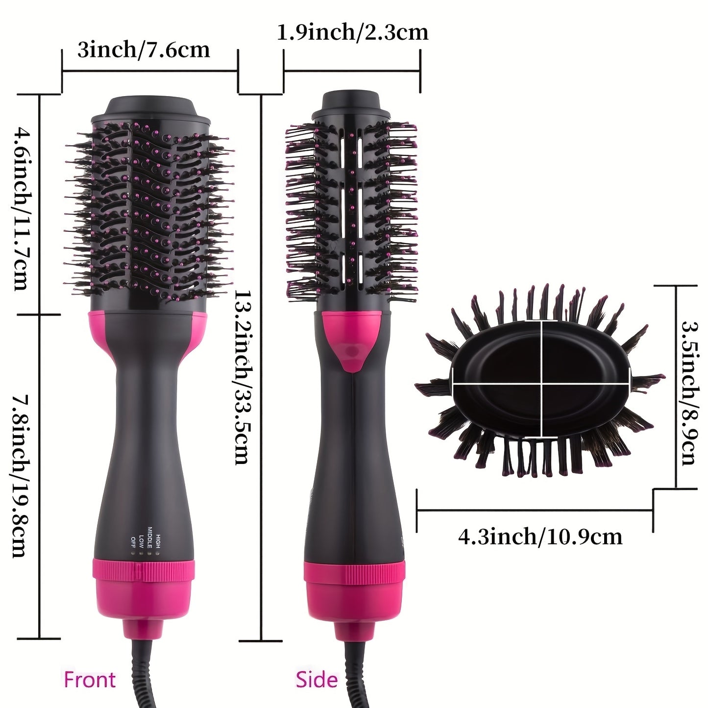 4-in-1 Hair Styling Tool: Hair Dryer Brush, Ceramic Oval Barrel, Volumizer & Straightener - Perfect for All Hair Types!