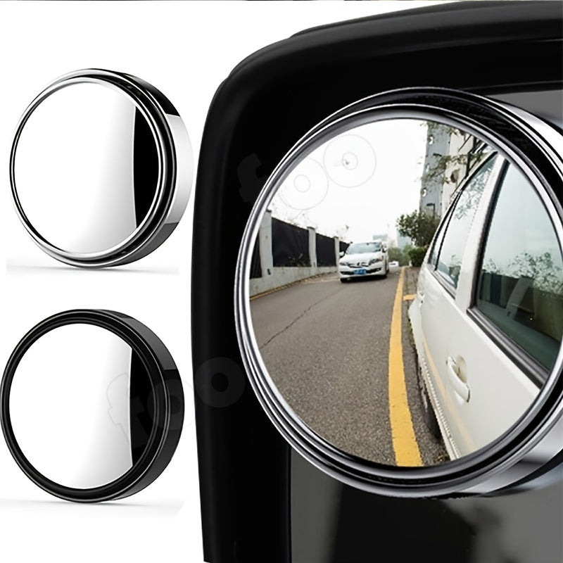 2pcs Round Mirror Blind Spot Mirror Reversing Mirror Rearview Mirror Wide Angle Rotate Adjustable Stick On Mirror For All Cars Trucks Motorcycle