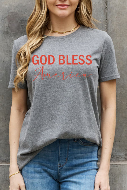 Simply Love GOD BLESS AMERICA Graphic Cotton Tee