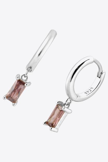 Boucles d'oreilles pendantes Huggie en zircone