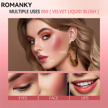 8 colors Velvet Matte Blush - Glitter Pearly Soft Creamy Look - Long Lasting Waterproof Makeup for All Skin Tones