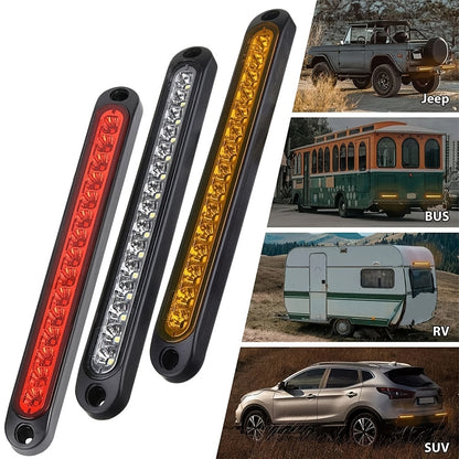 1pc 12V 24V Car Light Bar Side Marker Turn Signal Universal Stop Warning Lamp High Mount For Car External Lights Trailer Truck Lorry Red White Yellow