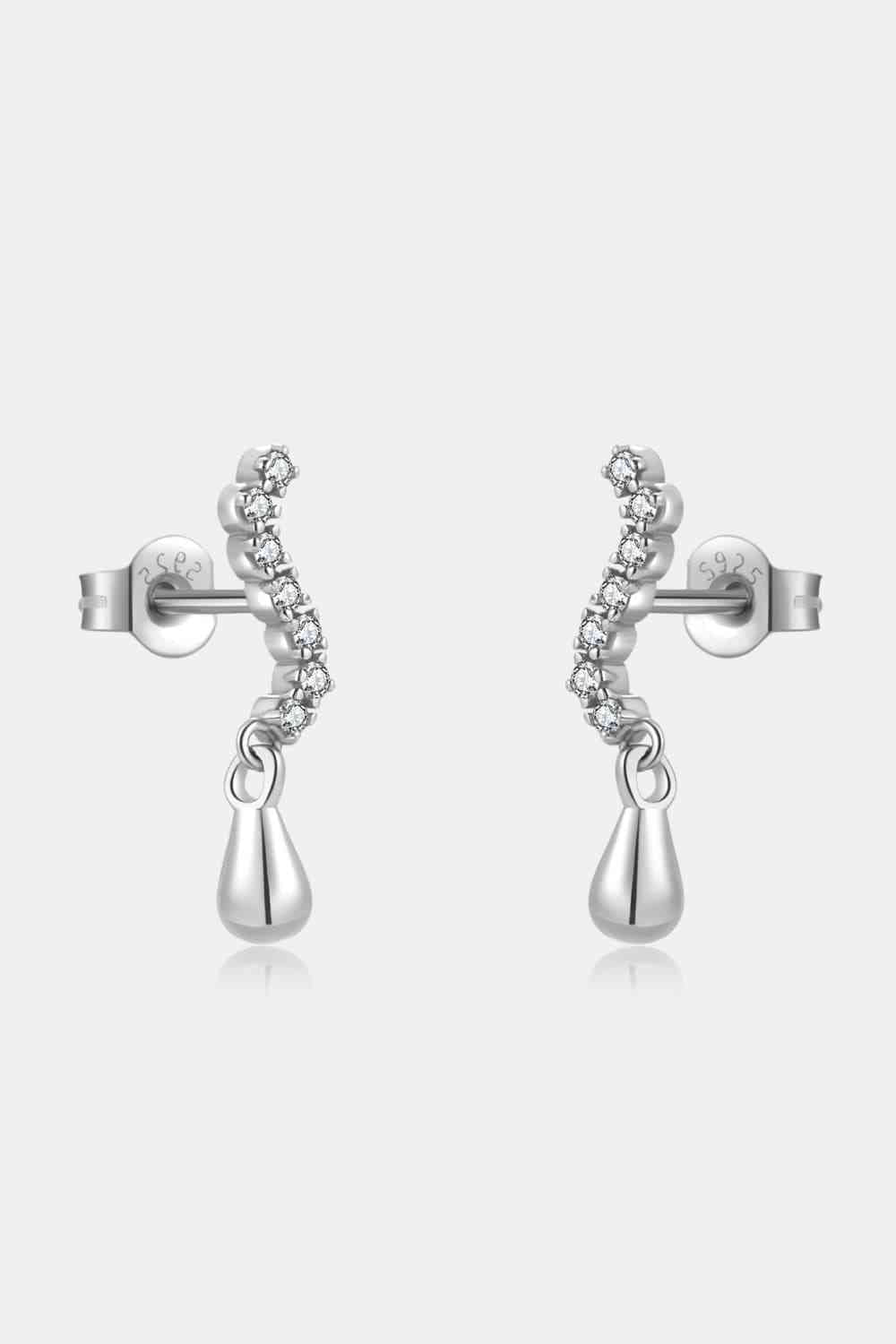 Boucles d'oreilles pendantes en argent sterling 925 avec zircone