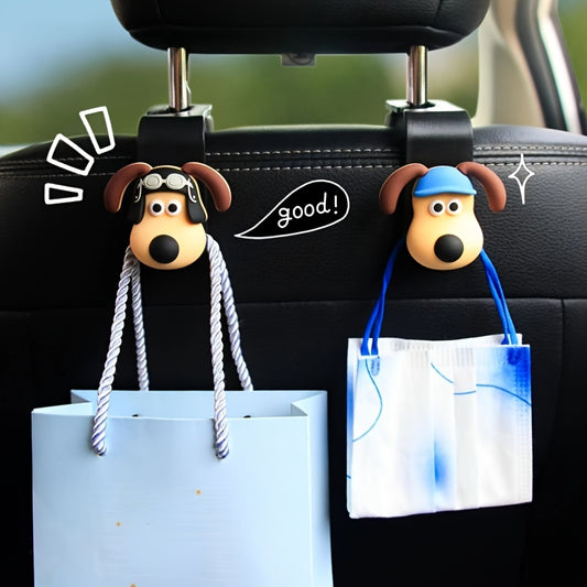 3D Cartoon Puppy Decoration Car Hook - Multi-Purpose Hanger for Seat Back Storage & More!