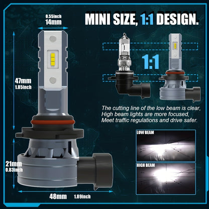 Ampoules de phares de voiture LED, 2 pièces, H11 H8 H9 9005 HB3 H10 9140 9145 9006 HB4 H16JP, feux de route antibrouillard, puces CSP 12V 