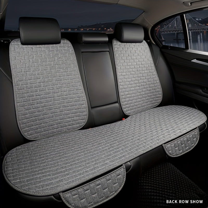 Upgrade Your Car Interior with this Universal Rear Seat Cover & Cushion Pad - Includes Backrest & Headrest Cover!