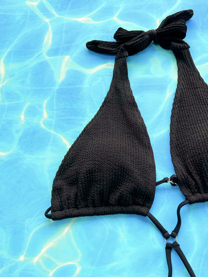 Maillot de bain une pièce à nouer sur le côté et col licou