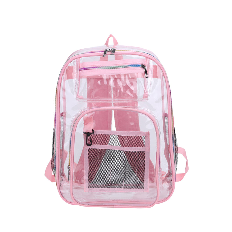 1pc Heavy Duty Clear Backpack: Perfect for School, Work, Stadiums, and Travel!