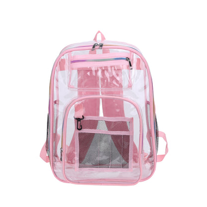 1pc Heavy Duty Clear Backpack: Perfect for School, Work, Stadiums, and Travel!