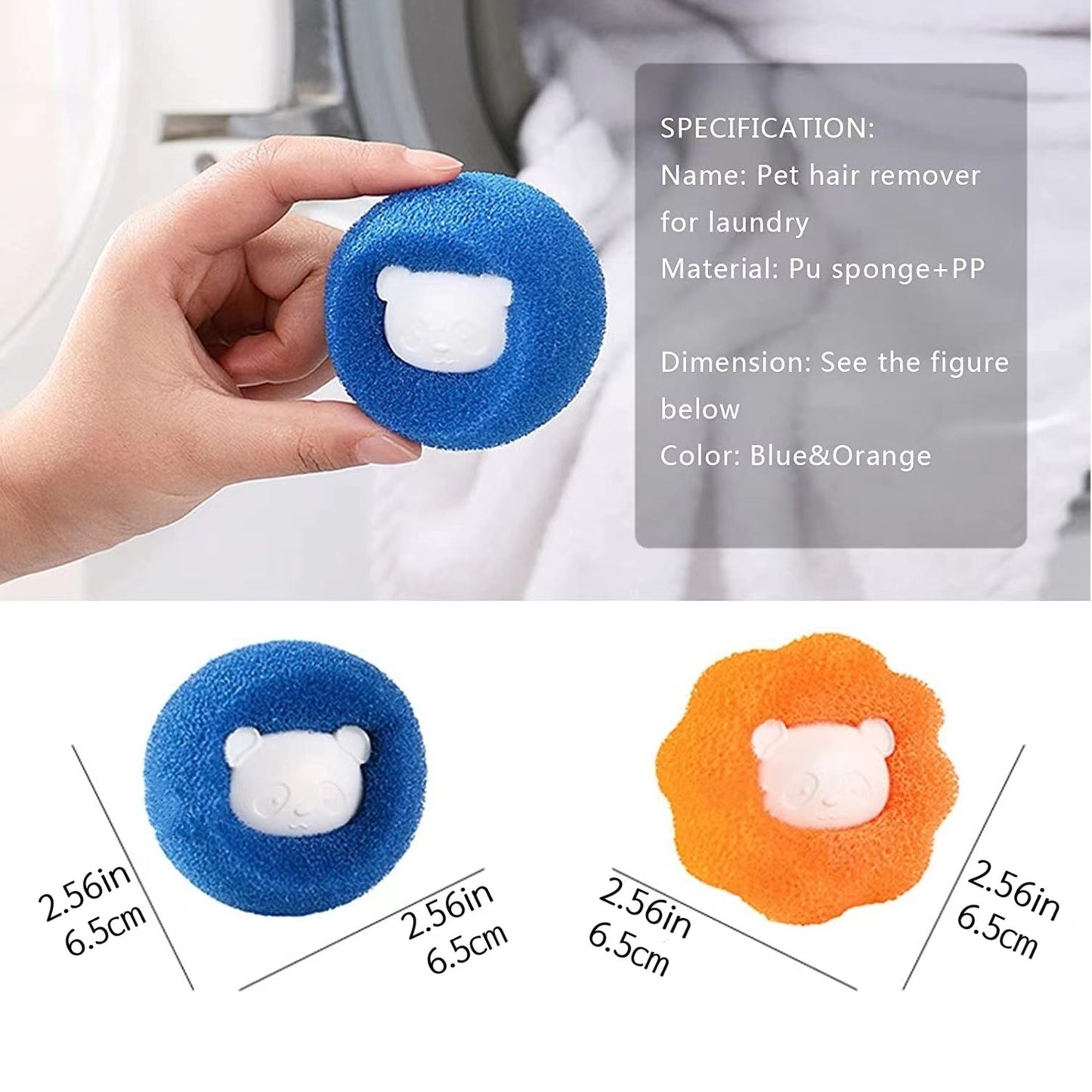 3PCS Pet Hair Remover For Laundry, Reusable Washing Machine Hair Remover, Laundry Balls For Clothes Anti-Winding Adsorption Hair Removal Cleaning Ball