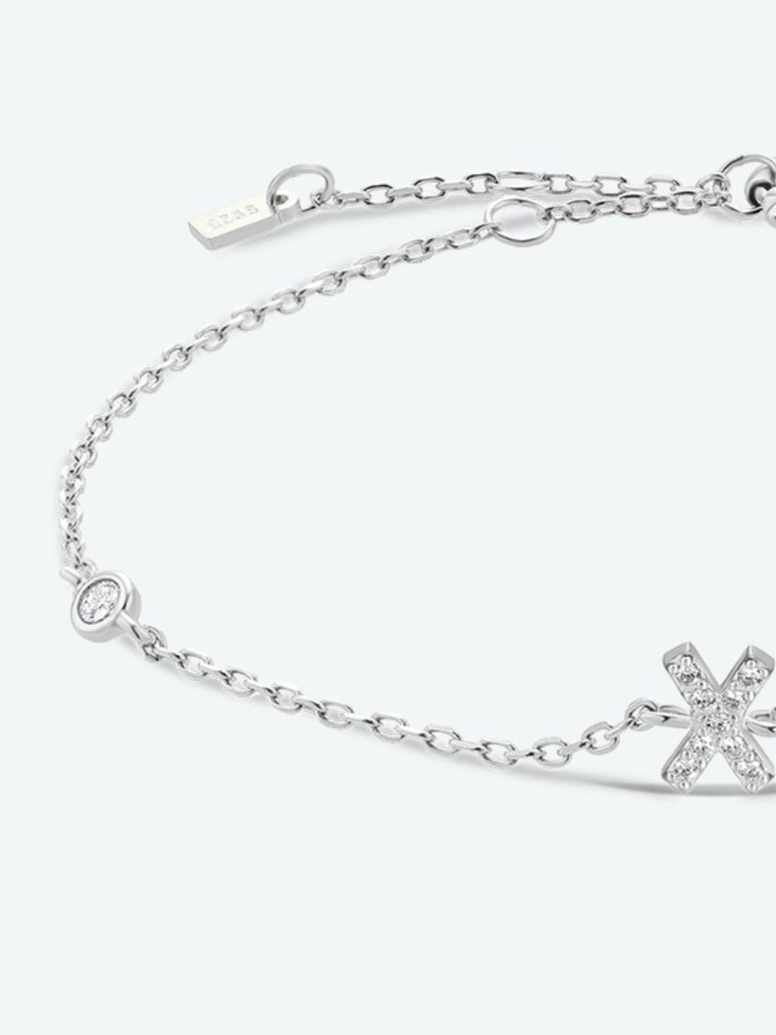 V To Z Zircon 925 Sterling Silver Bracelet