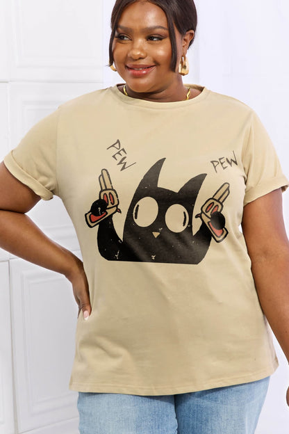 Simply Love Full Size PEW PEW Graphic Cotton Tee