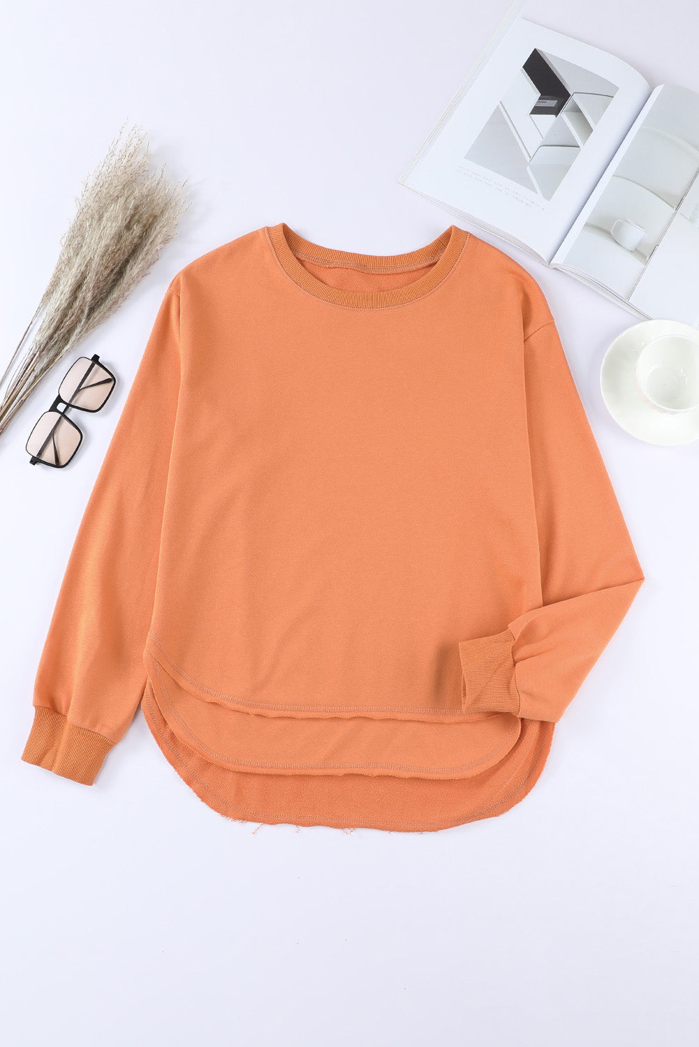 Side Slit Drop Shoulder Sweatshirt