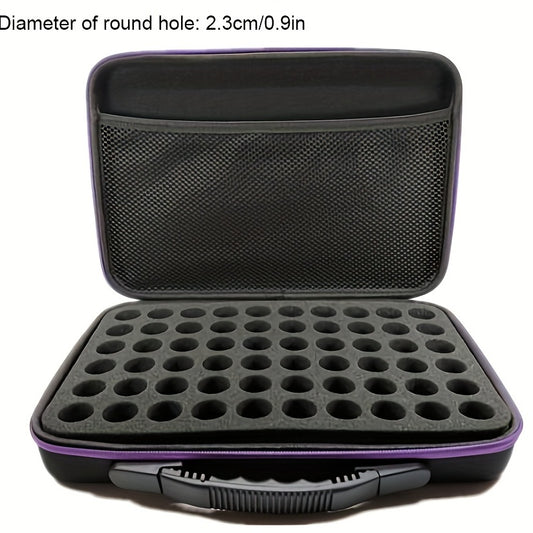 60-Slot Essential Oil Storage Box & Carrying Bag - Perfect for Perfume & Nail Polish Storage!