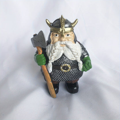 Viking Warrior Gnome Statue - Add a Touch of Adventure to Your Garden Decor!