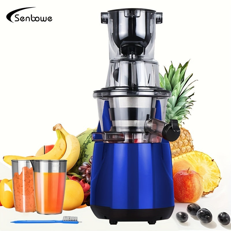 US Plug 5PCS Cold PrHurom Slow Masticating Juicer, 500W Matte BlackJuicer Machine, Slow Juicer Cold Press With 5.1" Wide Feed Chute, Vegetable And Fruit, Commercial Household Use With Juice Cap Coarse S