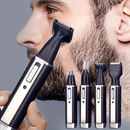 4 In 1 Rechargeable Men Electric Nose Ear Hair Trimmer Painless Women Trimming Side Burns Eyebrows Beard Hair Clipper Cut Shaver