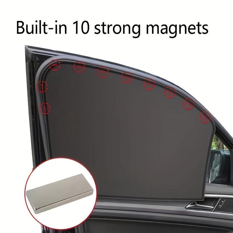 2/4pcs Car Sunshade, Car Side Window Sunshade Magnetic Sunshade Front Rear Window Sunshade Sun Blocking Car Interior Side Curtain Car Accessories