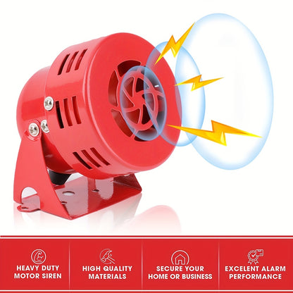 12v Mini 110dB Red Air Raid Siren Horn Speaker: Get Ready to Be Heard with this Loud Electric Motor-Driven Compressed Air Horn!